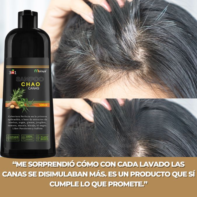 Shampoo ChaoCanas TM 3 en 1 - Despídete de las canas SIN tintes químicos