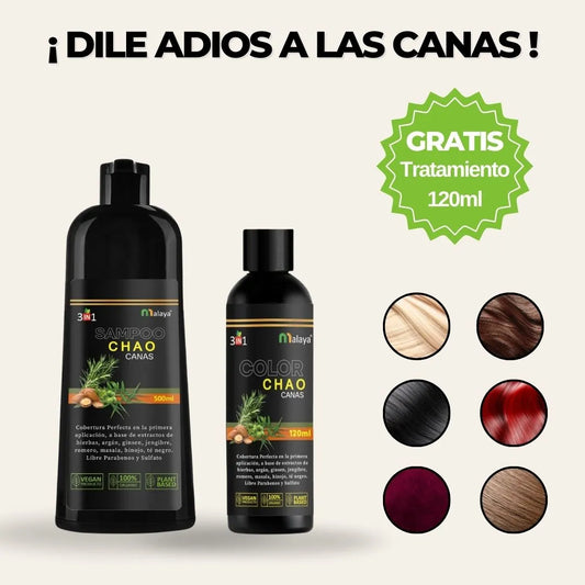 Shampoo ChaoCanas 3 en 1 El original - despídete de tus canas sin químicos